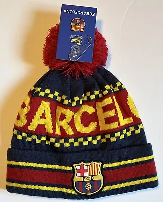 FC Barcelona Soccer Beanie Official Cap- Size OSFA • $17.99