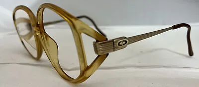 $24.99 • Buy CHRISTIAN DIOR Super Fly Chunky Oversized Gold Glasses Vintage 1970s 1980s