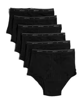 Jockey Classic Low Rise Cotton Briefs 6 Pack Mens 34 Black NEW • $34.95