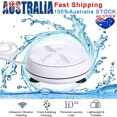 $23.89 • Buy 3in1 Washing Machine Portable Personal Rotating Ultrasonic Turbine Washer USB AU