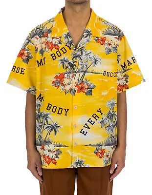 Gucci Printed Cotton Poplin Bowling Shirt • $290