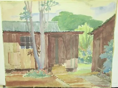 Eyler Brown  Hana Maui  Original Watercolor Landscape Painting Dated 1947 • $895