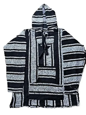 Drug Rug Baja Hoodie  Mexican Poncho With Soft Inner Lining  Jorongo Mexicano L • $19.70