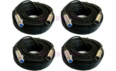 4 Pack 50FT XLR 3-Pin Male Female Mic Microphone Audio Shielded Cable 50'Ft Foot • $40.95