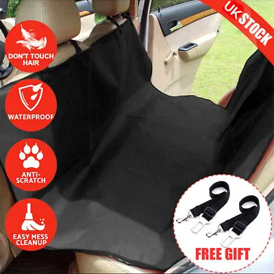 £9.99 • Buy Waterproof Pet Dog Seat Cover Car Hammock Back Rear Protector Mat+2 Pet Seatbelt