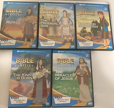 5 NEST Bible Animated Classics DVDs - RUTH-PRODIGAL-SAMARITAN-JESUS-KING • $22.95