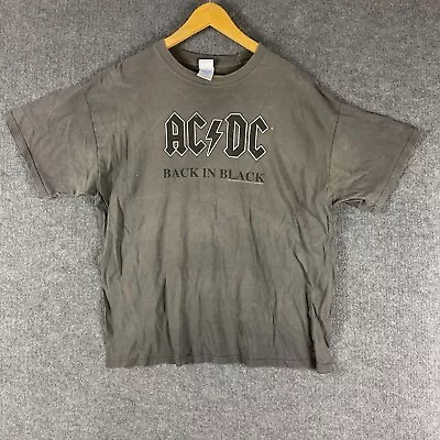 Vintage ACDC Shirt Mens Extra Large Grey Concert Tour Back In Black 2007 Adult • $23.96