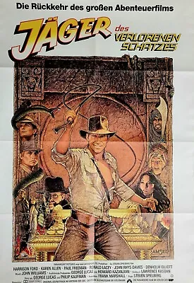 Raiders Of The Lost Ark Original 1982 German 1 Sheet Movie Poster Harrison Ford • £50