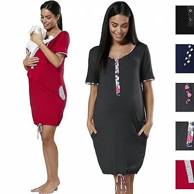 £24 • Buy Happy Mama Women's Maternity Nursing Delivery Hospital Gown Nightwear 209p