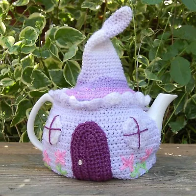 £8 • Buy Cute Hand Crochet Tea Cosy Fairy Cottage ~ Hobbit Cottage To Fit A Large Teapot