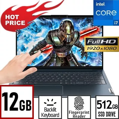 Lenovo 15.6  Full-HD TOUCH Laptop 12GB Ram Intel Core I7-1065G 3.90GHz 512GB SSD • $424.43