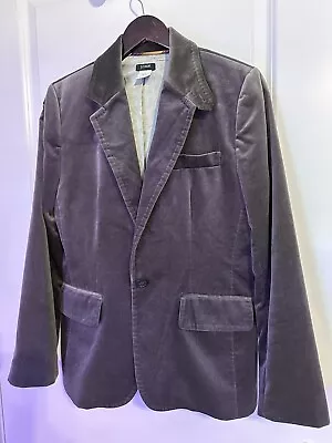 J. Crew Schoolboy Velvet Single-Breasted Blazer Jacket Grey Size 8 • $30