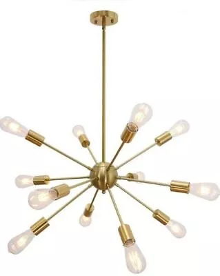 Modern Golden Sputnik Chandelier 12Light Ceiling Lighting Fixture For Home Decor • $359.94