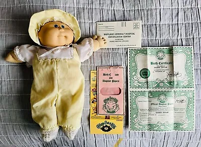 1980's Cabbage Patch Kids Doll Preemie Bald Blue Eyes Adoption Papers Nov 1st • $20