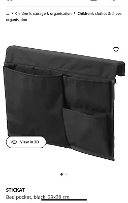 Ikea STICKAT Bed Pocket Black • £2