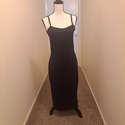 Vintage Castro Black Midi Spaghetti Strap Dress - Size 10 • $31