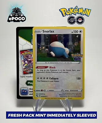 $2.45 • Buy Snorlax 055/078 Cosmic HOLO Pokemon TCG: Pokémon Go Card W/ QR Code MINT ✅