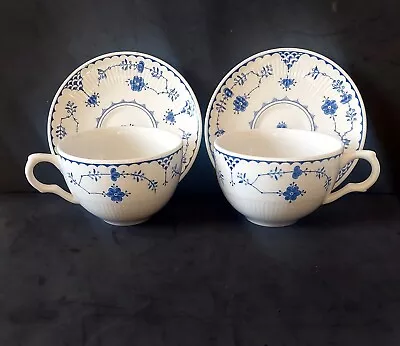 Vintage Masons Denmark Blue & White Cup & Saucer Tea Coffee 2 Cups Saucers  • £16