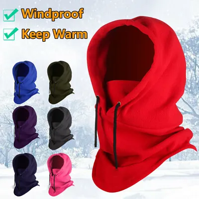 $10.99 • Buy Tactical Balaclava Full Face Mask Winter Gear Windproof Fleece Lined Hood Hat