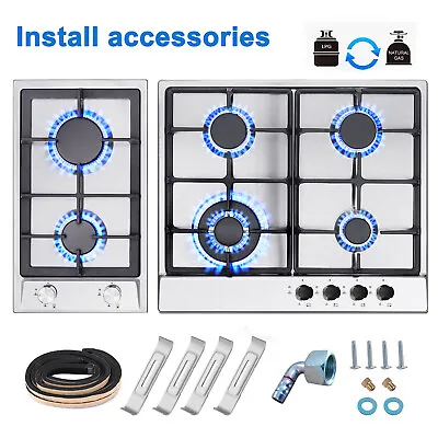 SNDOAS 2-4 Burners Gas Hob Stainless Steel Kitchen Built In Gas Cooktop NG/LPG • £114.99