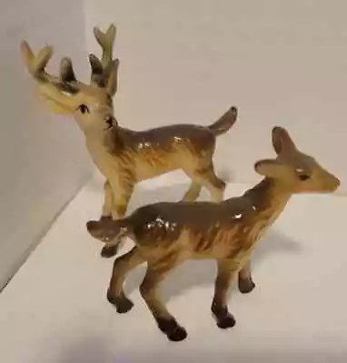 Vintage Plastic Elk/and Doe Deer Figurines • $12