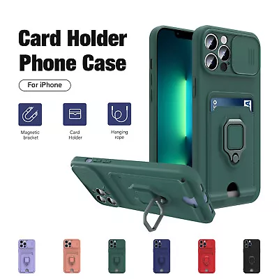 $9.88 • Buy Shockproof Lanyard Card Holder Case For IPhone 15 14 13 12 Pro Max X XR Cover