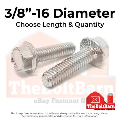 3/8 -16 Stainless Serrated Hex Flange Bolts (Choose Length & Qty) • $10.22