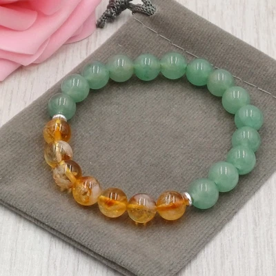 £5.99 • Buy Handmade Natural Citrine & Aventurine Crystal Healing Gemstone Stretch Bracelet.