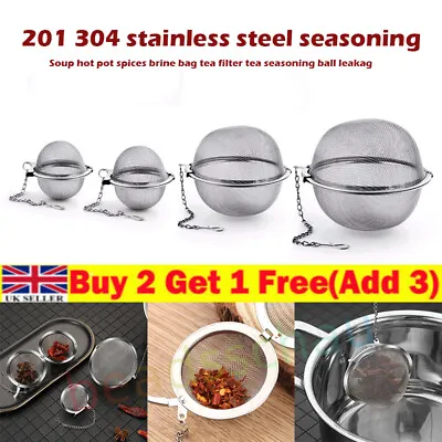 Tea Infuser Ball Mesh Loose·Leaf Herb Strainer Stainless·Steel Secure-Locking / • £3.67