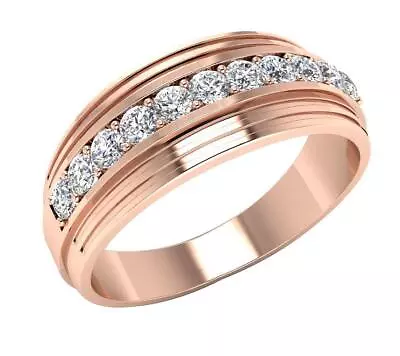 VS2 G 0.52 Carat Natural Diamond Men's Engagement Ring Prong Set 14K Rose Gold • $621.59