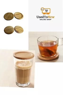 IKEA Bamboo 2-in-1 Coaster And Lid 9 Cm Diameter Set Of 2 (New With Sealed) • $34.90