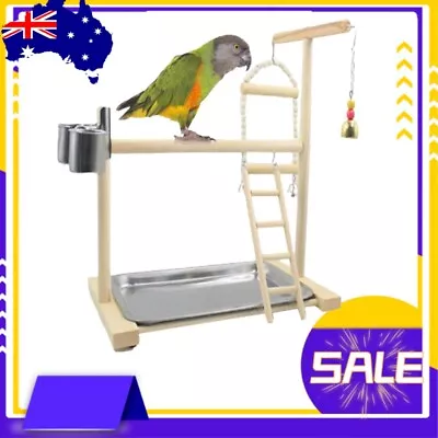 Parrots Wooden Stand Bird Play Activity Center Playground Ladder Perch Gym NEW • $25.86