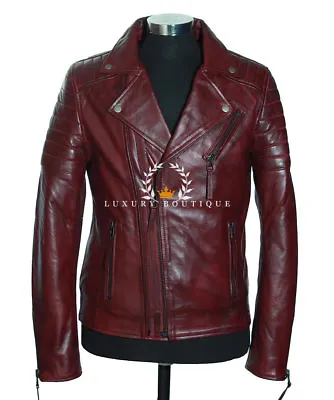 £119.99 • Buy Wolverine Maroon Red Men's Movie Designer Real Quilted Lambskin Leather Jacket