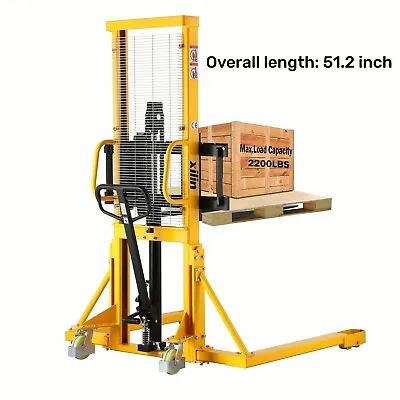 Manual Pallet Stacker Hand Forklift With Long Fork 2200lbs Capacity 63  Lift • $1802