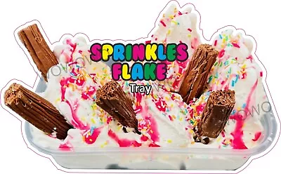 Ice Cream Van Sticker Sprinkles Flake 99 Tray Whippy Stickers Trailer Decals • £3.95