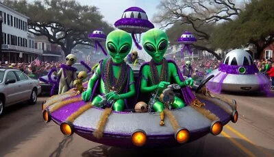 Aliens In Mardi Gras Art Print • $12.95