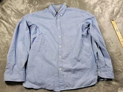 J Crew Men Button Down Shirt XL Slim Fit Chambray Blue Oxford Button Down Collar • $18
