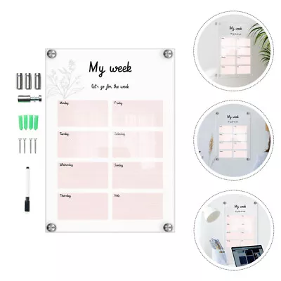  Magnetic Whiteboard For Fridge Weekly Planner Erasable Pen Desk Handwriting • £17.39