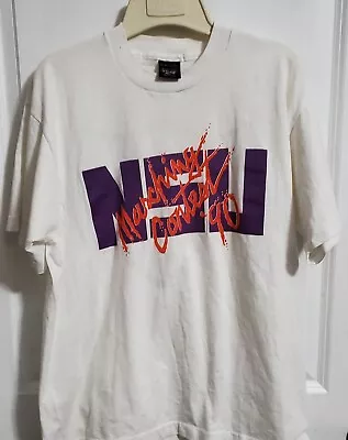 NSU Marching Band T-Shirt XL White Crew Cotton Single Stitch 90's Vintage • $17.99