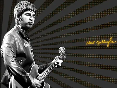 Wall Decor Oasis Noel Gallagher Grey Canvas Stretched Over Solid Frame • £29.69