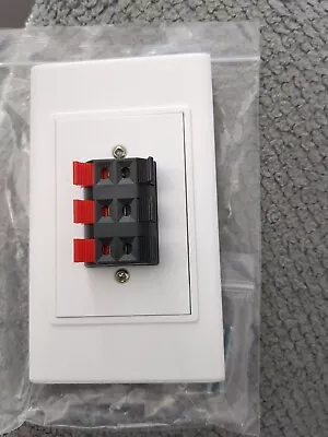 $7.99 • Buy Speaker Terminal White Wall Plate Spring Clip Push 3 Terminal For Home Theater