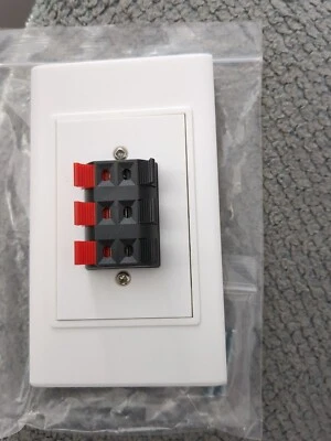$7.99 • Buy Speaker Terminal White Wall Plate Spring Clip Push 3 Terminal For Home Theater