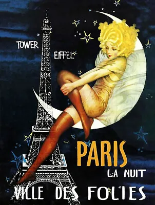 French Eiffel Tower Paris Poster Art Reproduction Metal Sign FREE SHIPPING • $19.99