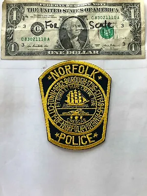  Norfolk Virginia Police Patch Un-sewn Great Condition   • $9.75