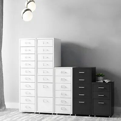 Modern Metal Chest Of Drawer Storage Bedside Cabinet Filing Cabinet With Wheels • £52.95