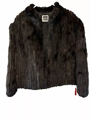 Saga Mink Sz XL Genuine Brown Mink Fur + Silk Lining With Pockets And Clasp • $150