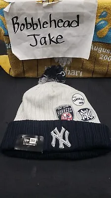 Nwt Mlb New York Yankees Cap Hat Knit Cuffed Beanie Pom New Era 3 Patch • $24.99