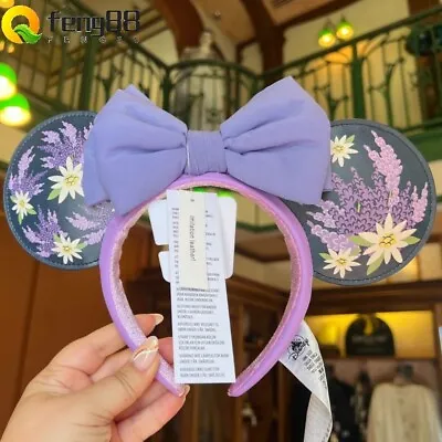 Disney Parks French Lavender Floral Spring Flower Minnie Mouse Ears Headband • $17.99