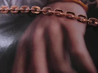 Solid Copper 1/4 Of An Inch Wide Men's 8 Inch Link Bracelet CB720G. • $26