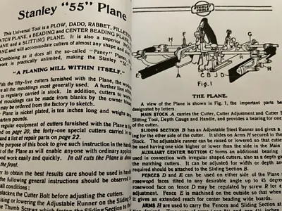 £15 • Buy Stanley Tools Early Plane Instruction Guide Booklets  55, 444, 50 And 45  Copy